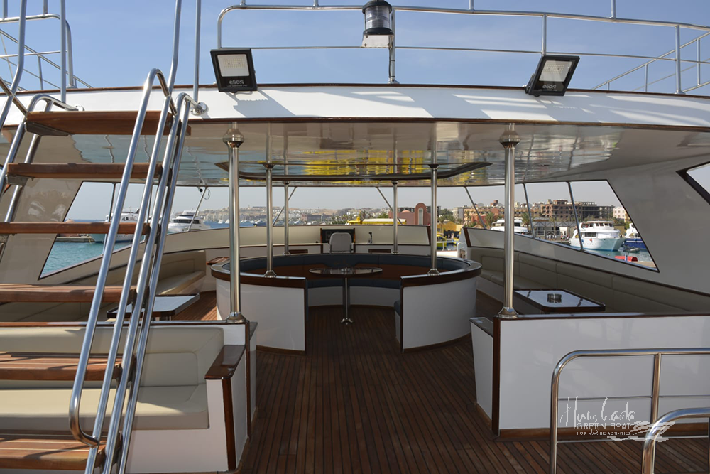 Calm waters and sunrise from the yacht in Hurghada