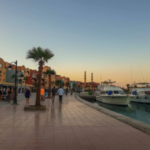 couples enjoying evening walk