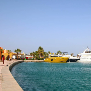 Luxury yachts docked at Hurghada Marina Egypt